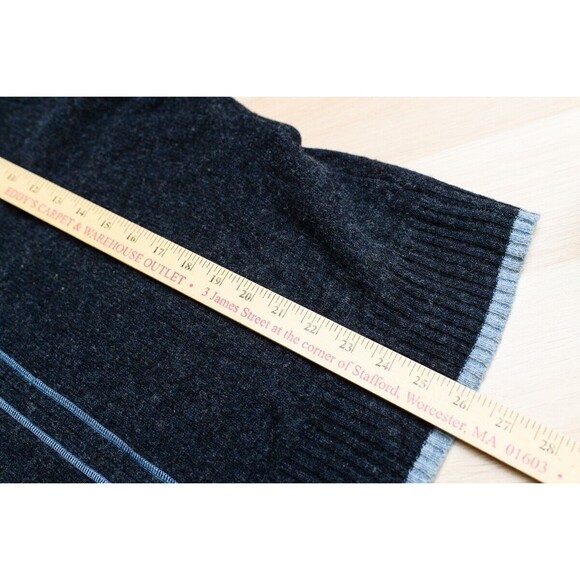 Sarah Spencer womens wool L blue cardigan gorp patterned cuffs - Picture 5 of 5